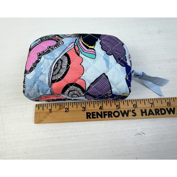 Vera Bradley Makeup Cases 4 Pc Set Blue Butterflies Brush Roll Zip Pouch Travel - Picture 5 of 9